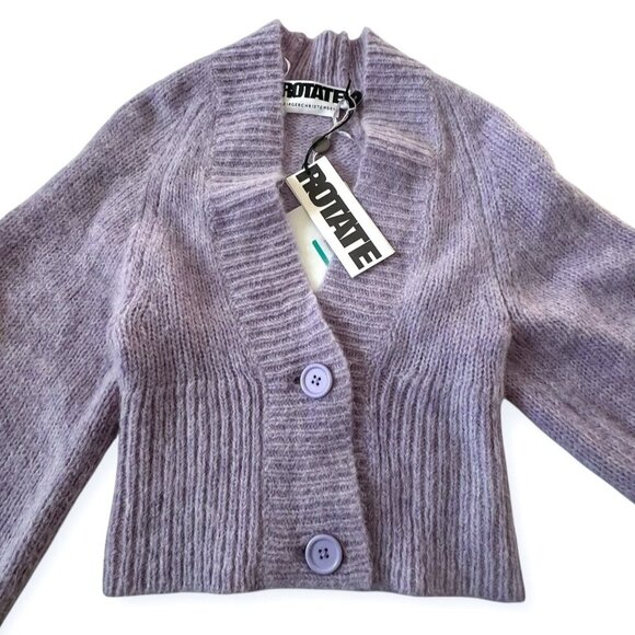 ROTATE BIRGER CHRISTENSEN Rosemary Wool Cardigan With Buttons‎ In Purple - Picture 9 of 16